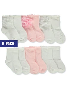 Princess Rose Baby Girls' 6-Pack Fancy Socks - Picture 1 of 3