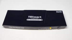 TESmart HDMI KVM Switch Dual Monitors 2 PCs 4K@60Hz, USB 2.0 L/R Audio, Hotkey - Picture 1 of 10