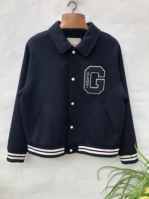 Gant Wool Varsity Jacket Men's XL Navy Blue Bomber Wool Blend Excellent RRP £310 - Image 1 of 4