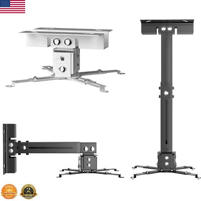 SCREENMAX 3in1 Universal 360° Swivel Tilt Projector Mount Ceiling Wall Holder Bracket 13kg