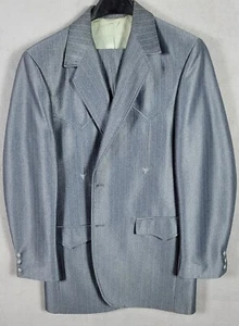 Circle S Western Men's Size 38L 2 Piece Suit Gray Made in the USA - Picture 1 of 21