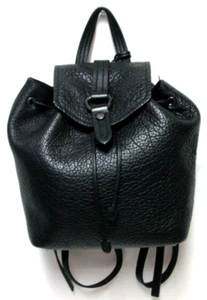 A Bellucci leather backpack purse shoulder bag black Italy drawstring adjustable - Picture 1 of 15