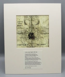 Diane Archer 09 Artwork Print of a mixed media "I Carry your Heart" signed #6 - Picture 1 of 17