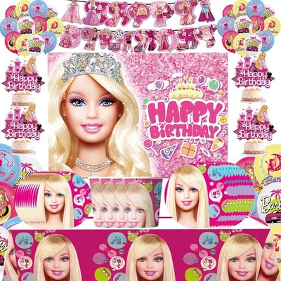 Barbie Theme Tableware Tablecloth Party Supplies Kids Girls Birthday Decoration - image 1 of 4