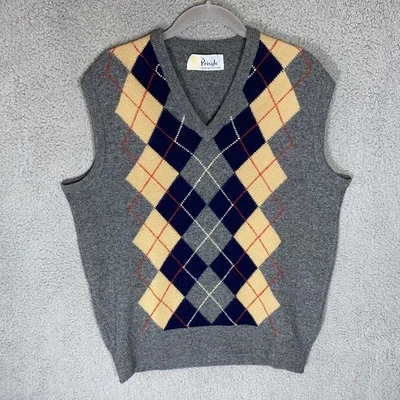 Vtg Pringle of Scotland Vest Mens 42” Argyle V Neck Made in Scotland - Image 1 of 4