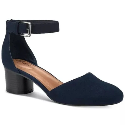 Elegant Navy Ankle Strap Block Heels - Style & Co - Image 1 of 4