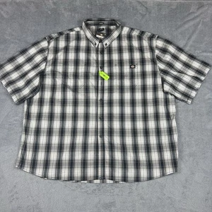 NEW Dickies Button Up Shirt Men’s 4XL Plaid Relaxed Fit Woven Flex Short Sleeve - Picture 1 of 9