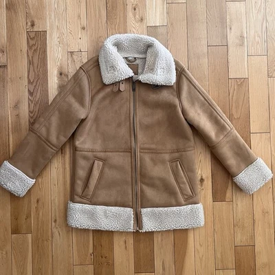 Chaqueta Bearpaw Mujer Imitación Gamuza Sherpa Piel de Oveja Forrada Vellón Tostado Talla Mediana Foto 1 de 4