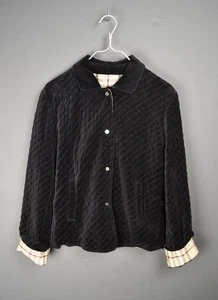 Burberry Velvet Vintage 42 size Quilted Jacket Check - Picture 1 of 12
