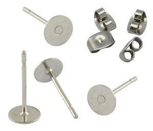 500 x 6mm Surgical Steel Studs - Budget Range - Butterfly Clutch - Picture 1 of 2