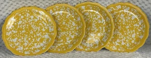 Pioneer Woman Country Splatter Yellow Appetizer Melamine Plates x 4 - Picture 1 of 11