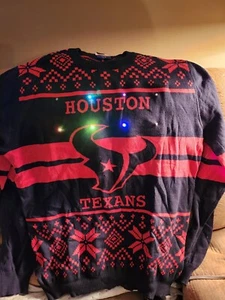 Suéter feo iluminado azul marino/rojo con licencia de la NFL para hombre Houston Texans talla grande - Imagen 1 de 8