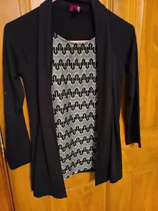 Girl's Shirt Top Large 14 Blouse Black Silver Iz Byer girls Cardigan Youth Kids - Picture 1 of 2