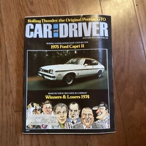 Car & Driver Jan 1975 Ford Capri II, Plymouth Road Runner, Mercedes 300D