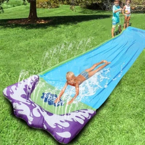 Wasserrutsche Doppel Rutsche Garten Rasenrutsche Wasserspielzeug Wasserbahn - Bild 1 von 2