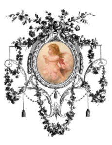 Vintage Image Angels verziertes Gestell Möbel Transfers Wasserrutsche Aufkleber ANG047 - Bild 1 von 4