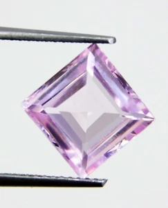 Natural 4.20 Ct Square Purplish Pink Kunzite "Certified" Gemstone, Afghanistan - Picture 1 of 10