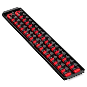 Ernst 2 Rail Twist Lock 1/2" Socket Boss® Storage Organiser Rail 18” Red - Picture 1 of 4