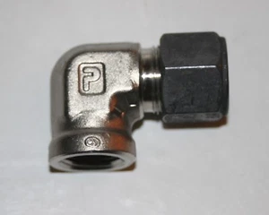 1/2" Tube x 3/8" FNPT SS Female Elbow Connector Parker CPI 8-6 DBZ-SS - Picture 1 of 3
