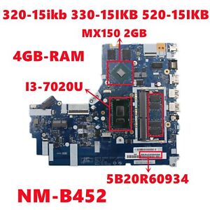 Motherboard For Lenovo ideapad 320-15ikb 330-15IKB 520-15IKB NM-B452 I3-7020U