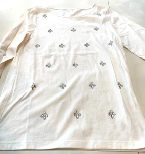 Gap Kids girl's off white shirt with bling on front cotton/poly XXL - Picture 1 of 5