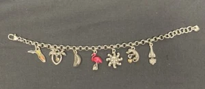 Brighton Florida Strong Flamingo Sun Orange Charm State Silver Enamel Bracelet - Picture 1 of 9