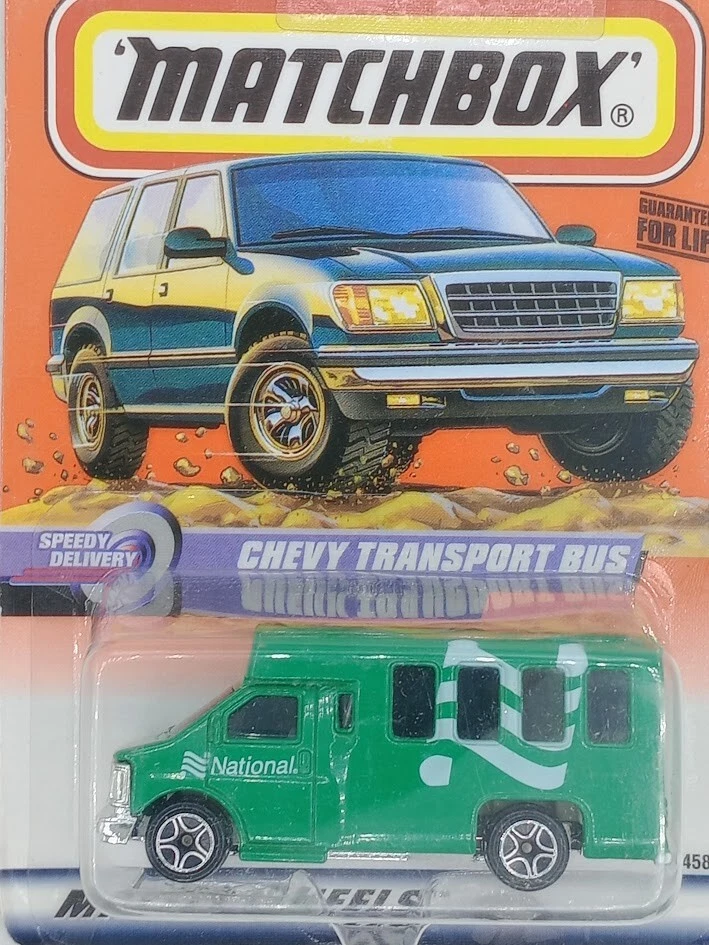 1999 年火柴盒雪佛兰运输巴士 #24 Carded NOS Deadstock 快速交货 — 第 1/3 张图片