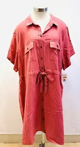 Neu mit Etikett Croft & Barrow Damen Kurzarm Pullover Kragen Kordelzug Kleid Gr. 3X - Bild 1 von 15