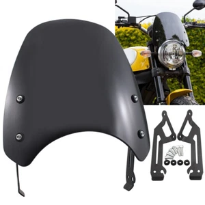 Motorcycle Black Windscreen Windshield Screen Protection For Ducati Scrambler - Picture 1 of 12