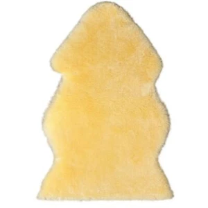 Natural Sheepskin Rug Lambskin Shorn Wool Baby Rug Camping Yellow/Ivory/Grey - Picture 1 of 14