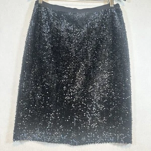 Falda corta lápiz para mujer Ann Taylor lentejuelas negras talla 10 - Imagen 1 de 7