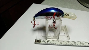 STRIKE KING, CRANKBAIT VINTAGE "SERIE 3", ESPALDA PLATEADA/AZUL, PUNTOS ROJOS/AJUSTE, USADO - Imagen 1 de 4