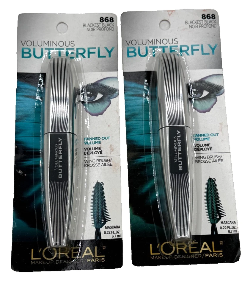 Loreal Voluminous Butterfly Volume Mascara  868 BLACKEST BLACK 2 Pack - Image 1 of 1