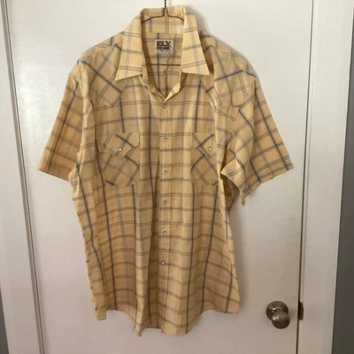 Camisa a Presión Para Hombres XL Ely Cattleman Western Pearl Usada  Foto 1 de 3