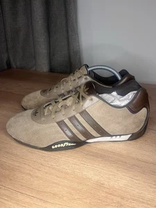 RARE Chaussures de conduite vintage 2005 équipe Adidas Goodyear Racer marron UK 7,5 - Photo 1/24
