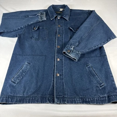 Abrigo de Colección CZ Basics Años 90 Denim Jean Tareas Para Hombres X-Grande Azul Sin Forro Botón Algodón Foto 1 de 4
