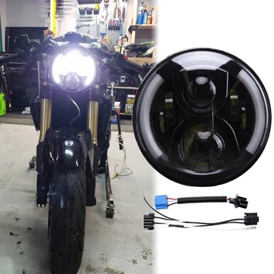 Luces LED redondas de señal de giro para faros de moto de 7"" para Triumph Speed Triple Foto 1 de 4