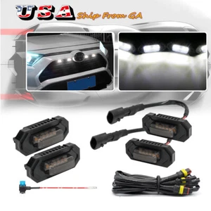 Raptor Style Smoked Front Grille White LED Lights Kit For Toyota RAV4 2019-2022 - Picture 1 of 12