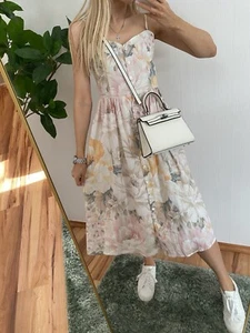 ❤️H&M NEUWERTIG LEINEN BLUMEN PRINT KLEID MAXI MIDI LANGES KLEID - Bild 1 von 16