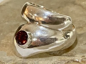 Vintage Sterling Silber Granat Wirbel Ring Größe 8,5 - Bild 1 von 15