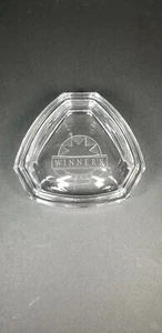 Tiffany and Co Crystal Six-Sided Trinket Box with Lid Etched "WINNER'S CIRCLE" - Picture 1 of 6