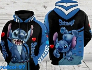 DN Stitch Love Full Printing Hoodie, All Over Printed Hoodie 3D, Gift Valentine - Picture 1 of 5