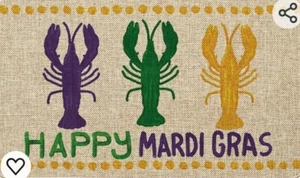 4 Pack Colorful "Happy Mardi Gras" Kitchen Placemats, Measure 17" x 12", New - Picture 1 of 2