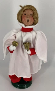 BYERS CHOICE 1999 signiert Joyce Byers CHORMÄDCHEN MIT GLOCKEN rot und weiß 10 Zoll - Bild 1 von 8