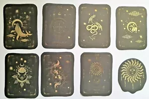 Tarot and Sun and Moon Paper stickers, Set of 40, Decorative black and gold - Picture 1 of 10