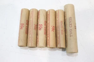 1981 Royal Australia Mint 50c One Cents UNC Coin Roll x 5 & $1 Two Cents x 1 - Picture 1 of 9