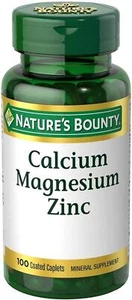 Calcium Magnesium Zinc Vitamin D3 Immune Support Bone Heart Health, 100 Caplets - Picture 1 of 24