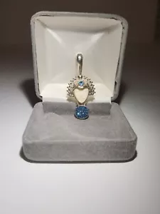Sajen .925 Oriental Face Pendant Blue - Picture 1 of 3