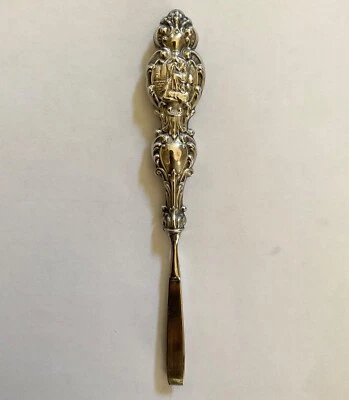 ПИНЦЕТ деко серебро ар-нуво винтажный антикварный женский декоративная ручка 6 дюймов - Изображение 1 из 4