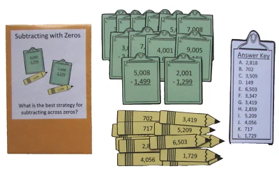 Centro de Aprendizaje de Matemáticas Hecho por Profesores Juego de Recursos Restar con Ceros Foto 1 de 2